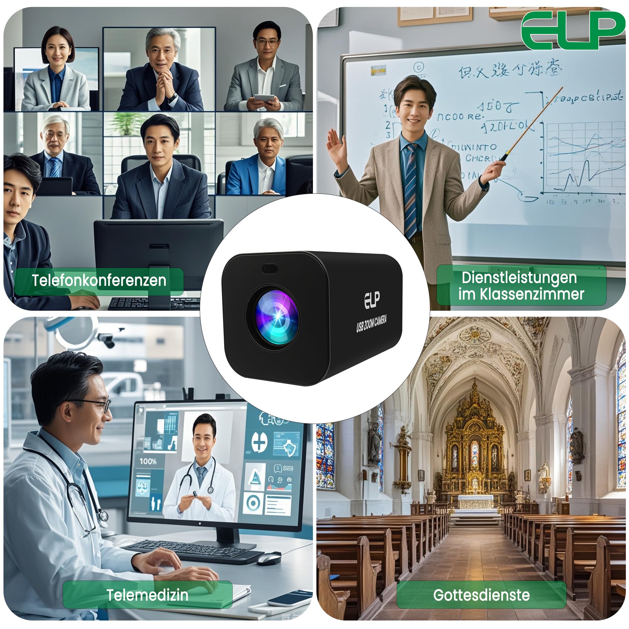 G Zoom de 12x 4K 30fps USB Cámara 1080P 60fps HDMI USB Webcam Autofocus Manual Focus PC Cámara H.265 H.264 Alta Velocidad Varifocal Webcam para Streaming Videoconferencias (Zoom 12X)
