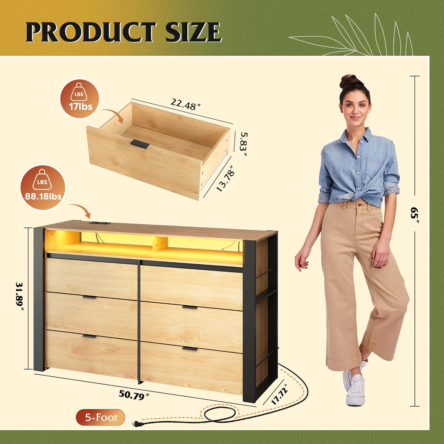 Product dimensions diagram