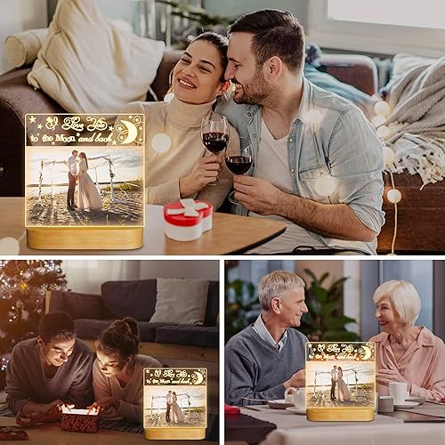 Miniatura 10 de Attivolife - Marco de fotos iluminado para bebé, recién nacido de 3.5 x 5 pulgadas, marco de recuerdo de primera comunión, regalo de bautismo con