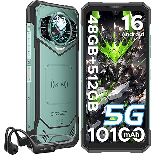 DOOGEE S200 X Rugged Phone 5G,32GB+512GB/TF 2TB,Latest Android 16 Rugged Smartphone with Bone Conduction Headphones,1.32"Amoled Screen,10100mAh/33W,100MP+20MP,6.72" FHD/120Hz,NFC/OTG/WiFi6/5G Dual SIM