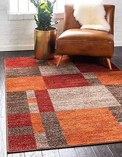 Unique Loom Autumn Collection Modern Contemporary Casual Abstract Area R...