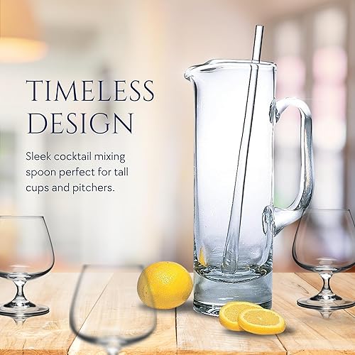 Miniatura 3 de Badash Agitador de cristal para cóctel, 12 pulgadas de largo, sin plomo, barra agitadora de vidrio soplado por la boca, cuchara para coctelera de