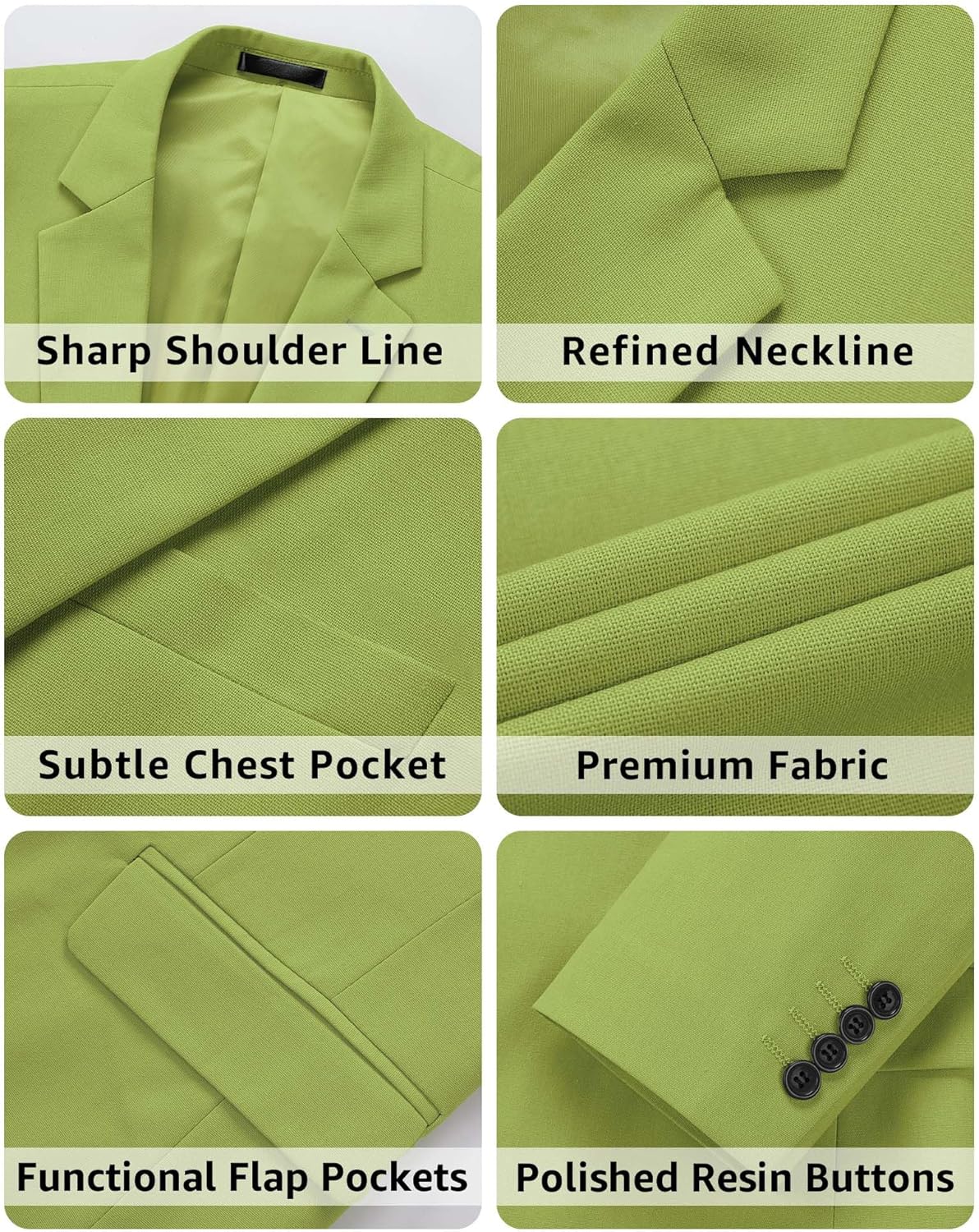 MY'S Men's 2 Piece Regular Fit Linen Suit Set, One Button Lightweight Jacket Pants for Business, Casual, or Prom - Image 3