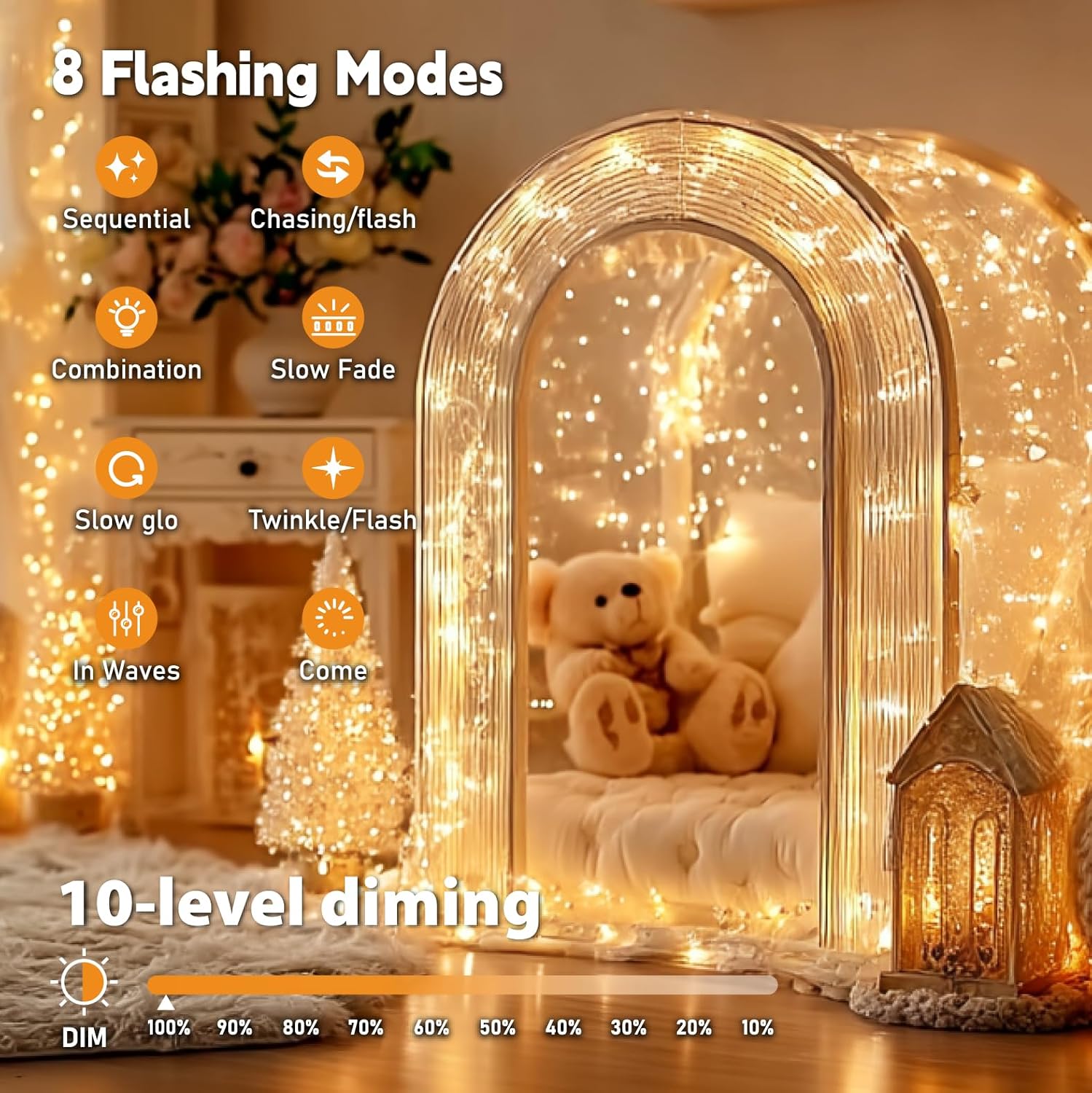 ZSJWL 6 Pack Rechargeable Fairy Lights with Remote & DIY Timer, 7Ft 20LED Mini Battery String Light, Twinkle Silver Copper Wire Lights for Wedding Party Bedroom Christmas Table Decoration(Warm White) - Image 7