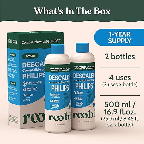 Miniatura 4 de Roobi Solución de descalcificación y limpiador compatible con Philips. Especialmente formulado para máquinas de café espresso Philips. Kit