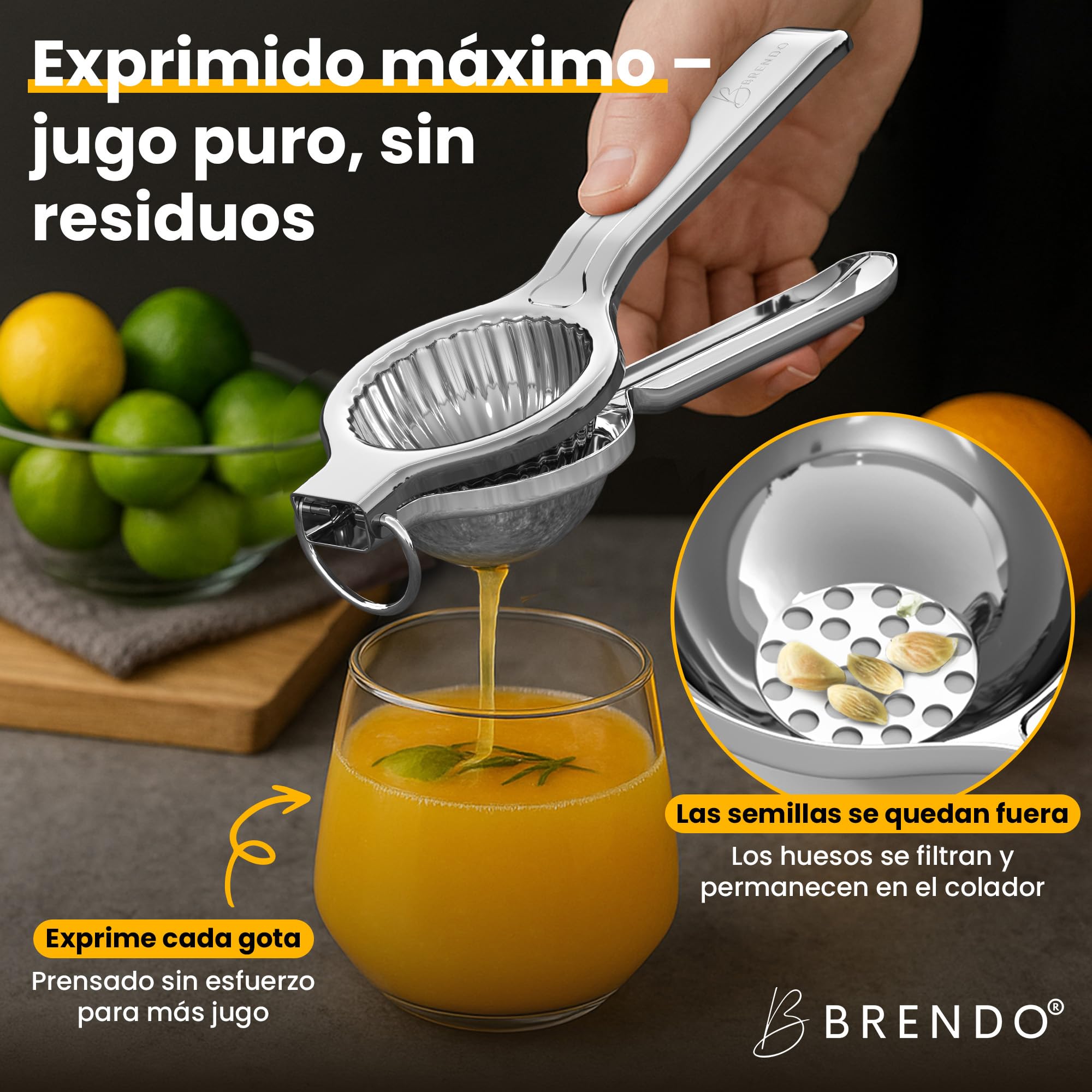 Exprimidor Manual de Limón Premium – Espremedor de Cítricos, Apto para Lavavajillas