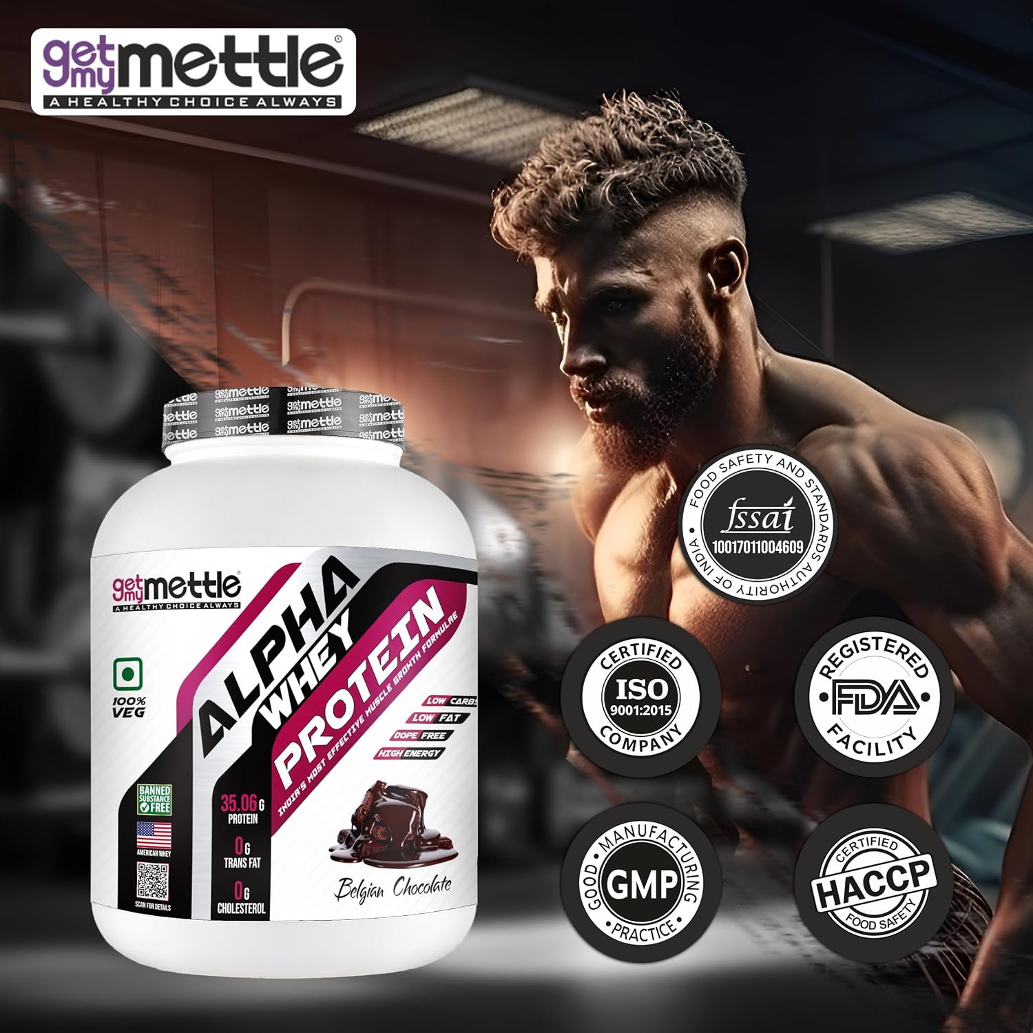 Getmymettle Alpha Whey Protein Powder front