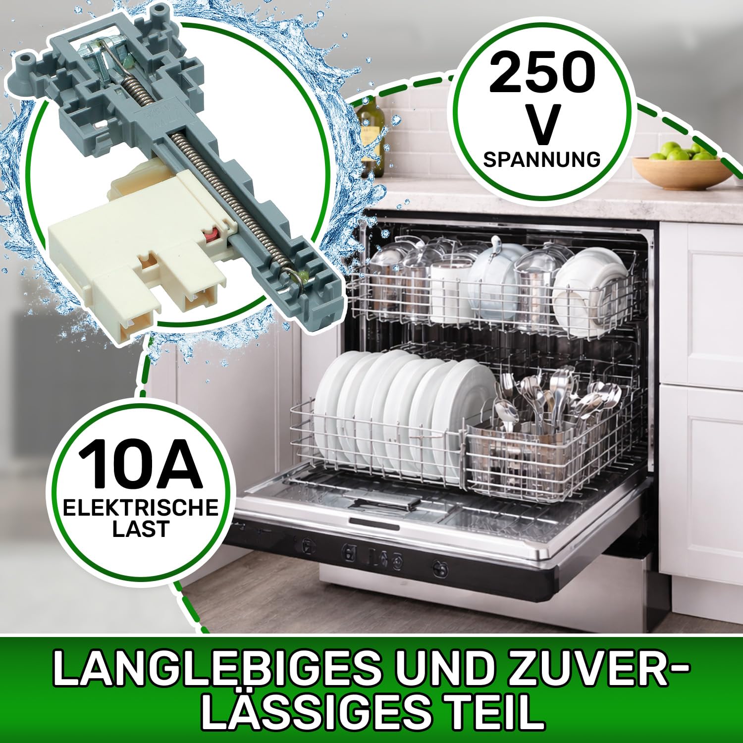 ONIX TECH Türschloss der Geschirrspüler 10A 250V mit Original Code 690074493 697690335 697690342 697690348 für Smeg - Garantie 5 Jahre