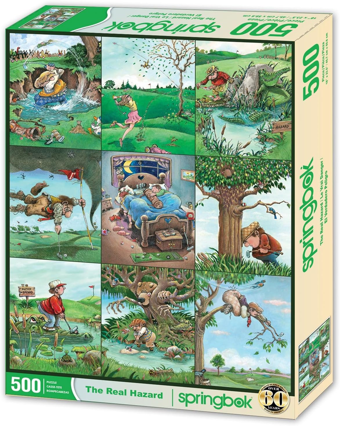 Springbok The Real Hazard 500 Piece Jigsaw Puzzle for Adults - Funny Golf Puzzle - Unique Cut Pieces - Made in USA