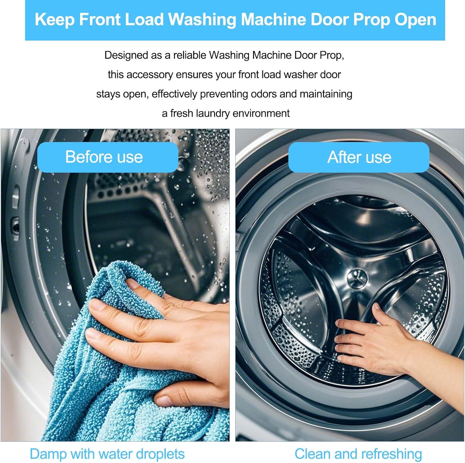 3 Pcs Washer Door Prop –Keep Front Load Washing Machine Door Prop Open, Prevent Odors, Easy to Use for Laundry Dishwasher and Dryer image 5 of 6 B0F5BTX1VB