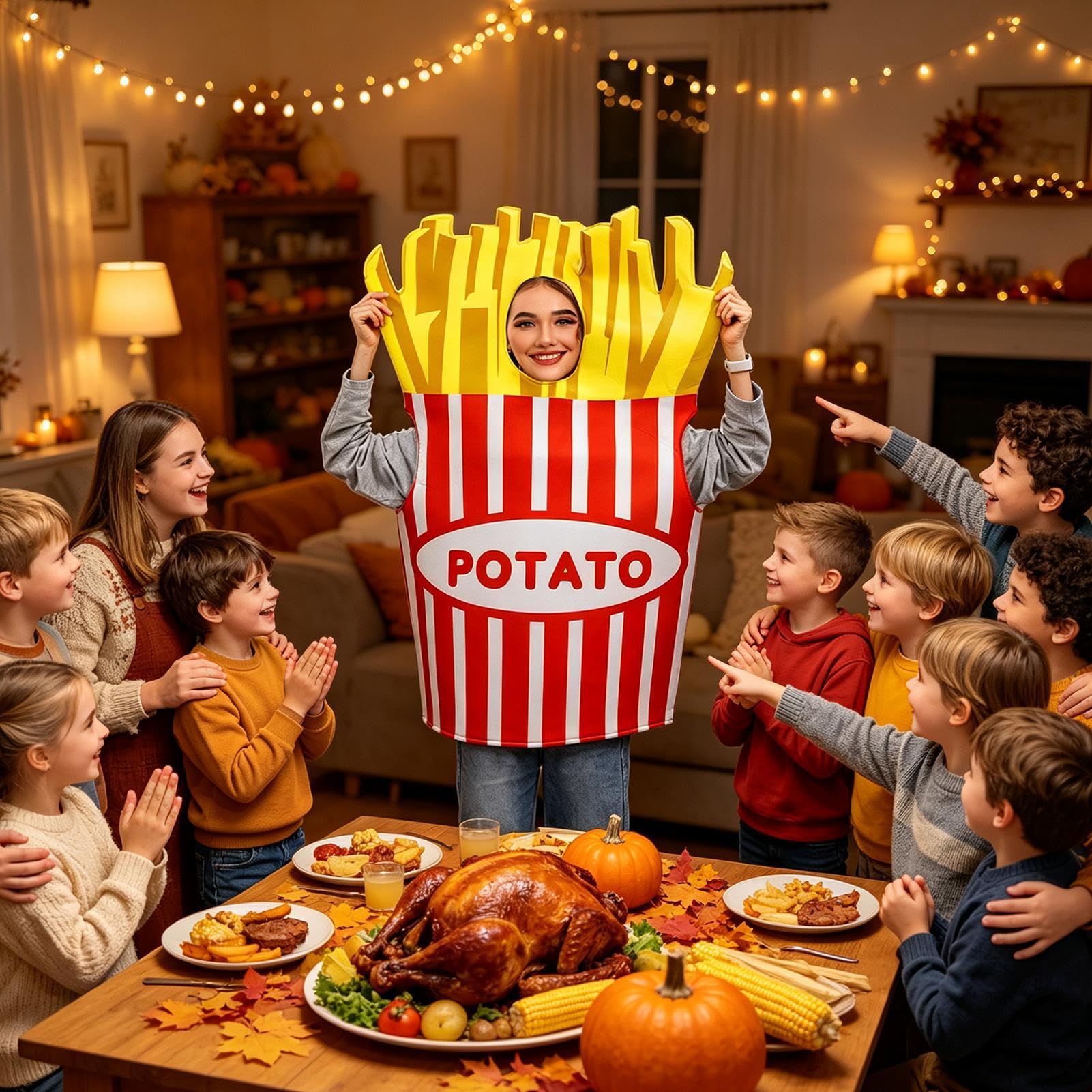 Kostium na Halloween, ketchup, cosplay, nowość, kształt jedzenia, ubrania