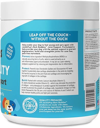 Miniatura 4 de Jack&Pup Suplemento para articulaciones de perro Flex-Agility Bark Buddies | Glucosamina condroitina para perros | Masticables de cadera y