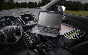 AutoExec Roadmaster Car Desk and Portable Workstation with Phone Vent Clip, Mahogany