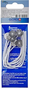 Glorex GmbH 6 8621 0" Tea Light Wick Toy, White
