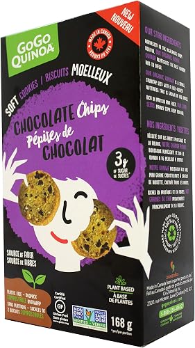 GoGo Quinoa Soft Chocolate Chips Cookies, 168g, Plant-Based