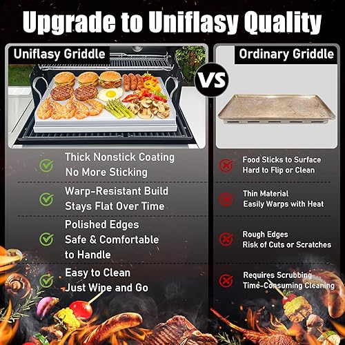 Miniatura 3 de Plancha para cocinar universal de acero inoxidable, placa superior plana antiadherente para estufa de gas y parrillas de carbón, portón trasero,