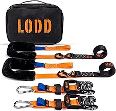LODD - Motorcycle Straps Buckles with Synthetic Fur Protection - Heavy Duty Tie Down Straps 1500kg - 38mm Wide - Carry Case Included (Snap/Carabiner)