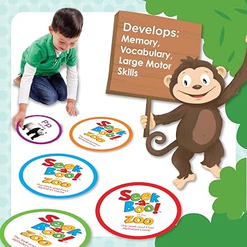 MindWare Seek-a-Boo! at The Zoo The Seek-and-Find Alphabet Matching Game - Fun Toddler Games Ages 2-4 - Improves Memory, Vocabulary and Letter Recognition
