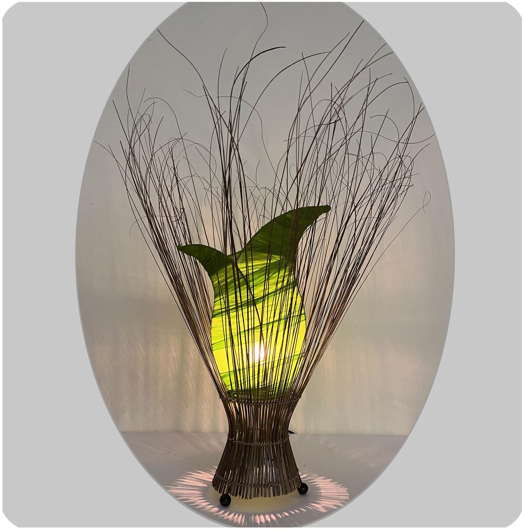 Simandra Deko-Leuchte Stimmungsleuchte Stehleuchte Tischleuchte Tischlampe Bali Asia TULPE klein 60 cm Color Grün