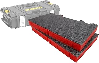 Shadow Foam Easy Peel – Toughsystem DS150/300 Insert [Red 50mm Twin Pack] Customisable Foam for DeWalt Toughsystem Toolboxes | Ideal for Lean, 5S, Kaizen & Custom Organisers