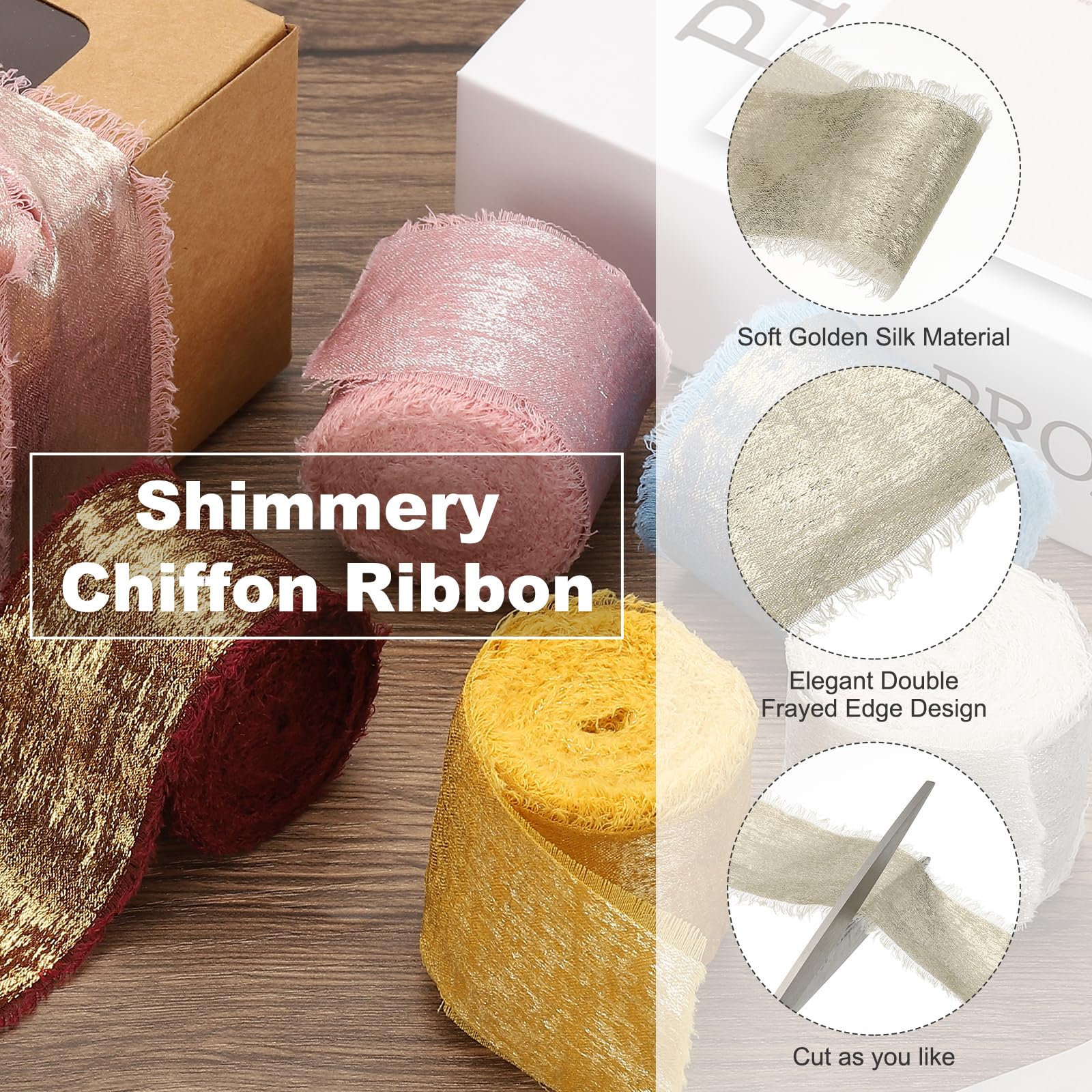 PATIKIL Shimmery Chiffon Ribbon - Image 3