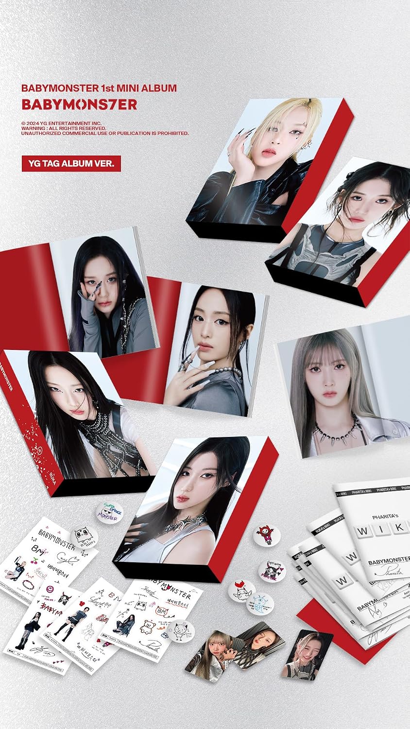 DREAMUS BABYMONSTER BABYMONS7ER 1st Mini Album Contents+Photobook+Photocard+etc+Tracking Sealed BM (YG TAG Rora Version)