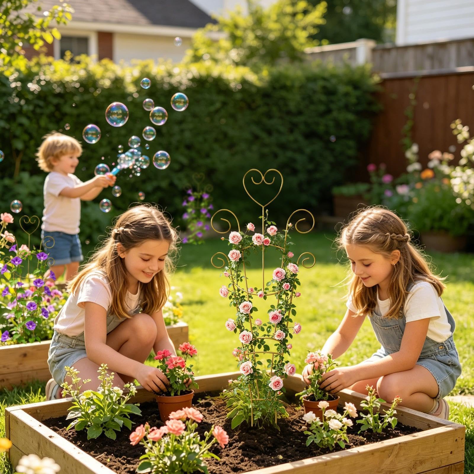 Tuteur en métal pour plantes grimpantes