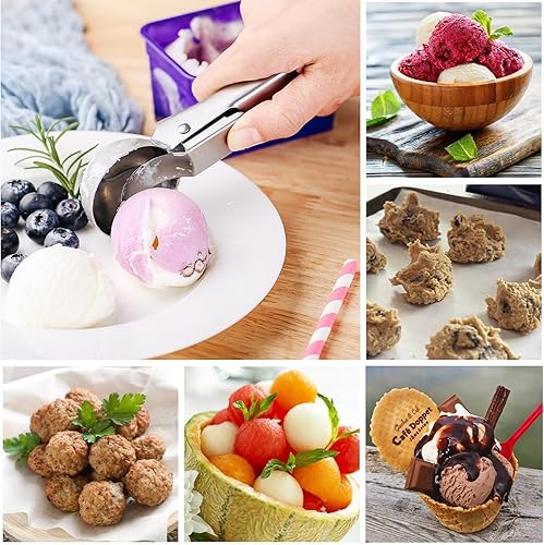 Miniatura 7 de Cuchara de acero inoxidable, cuchara de helado con liberación de gatillo