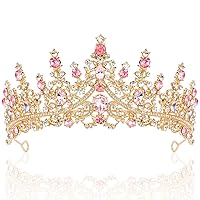 Vista 13 de TOBATOBA Tiaras de Cristal para Boda, Coronas de Cumpleaños para Mujeres, Diadema de Corona de Reina Real, Tocados de Princesa Quinceañera