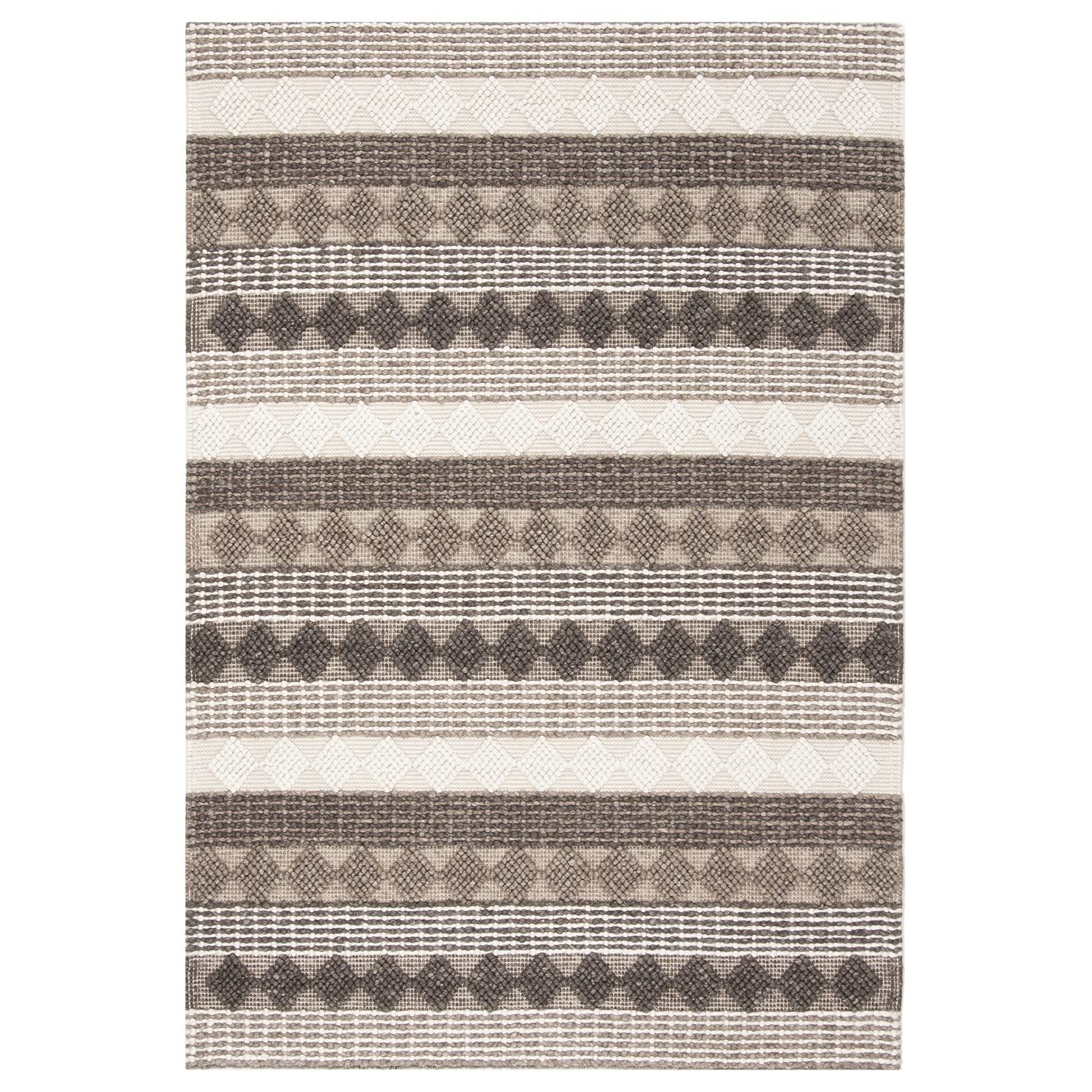 SafaviehNatura Collection 8' x 10' Grey/Ivory NAT252F Handmade Wool & Viscose Area Rug