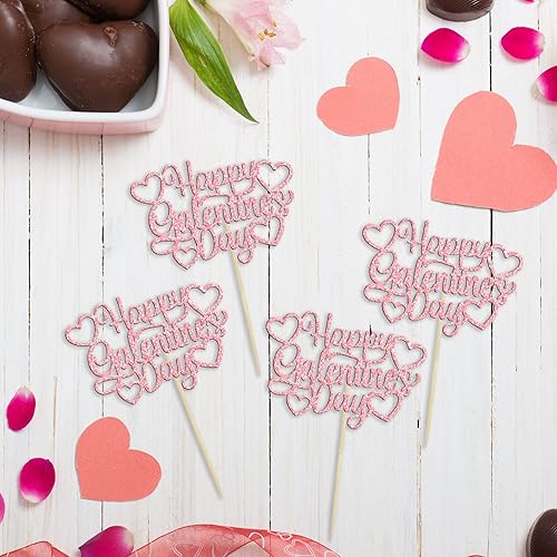 Vista 90 de 36 piezas de decoración de cupcakes para el día de San Valentín, dulce amor, San Valentín, para el día de San Valentín, fiesta de cumpleaños