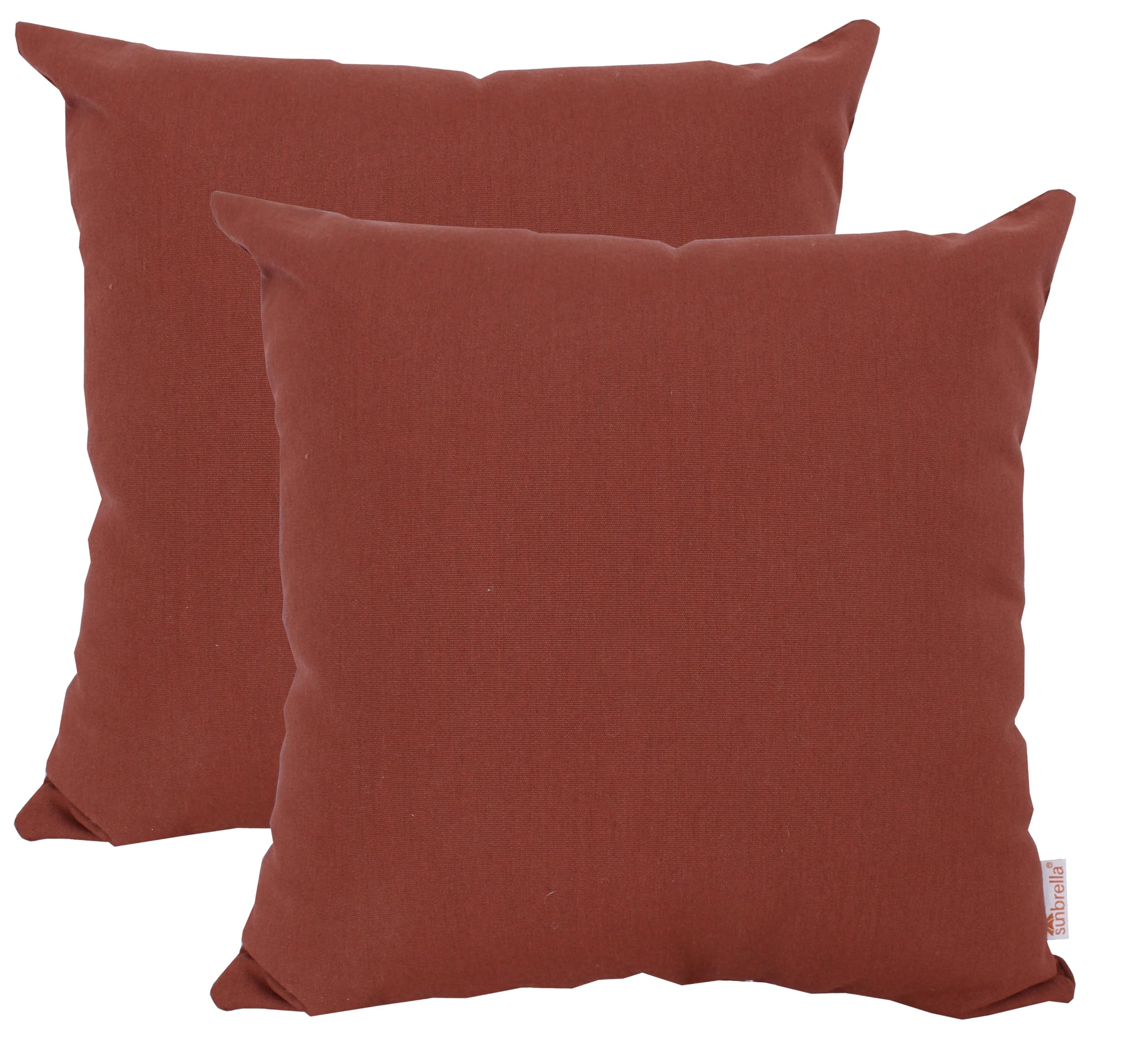 Sweet Summer Living Outdoor/Indoor Sunbrella Throw Pillows Square Set of 2 Pieces 20 inch x 20 inch Canvas Henna - Cover Only, Insert Not Included