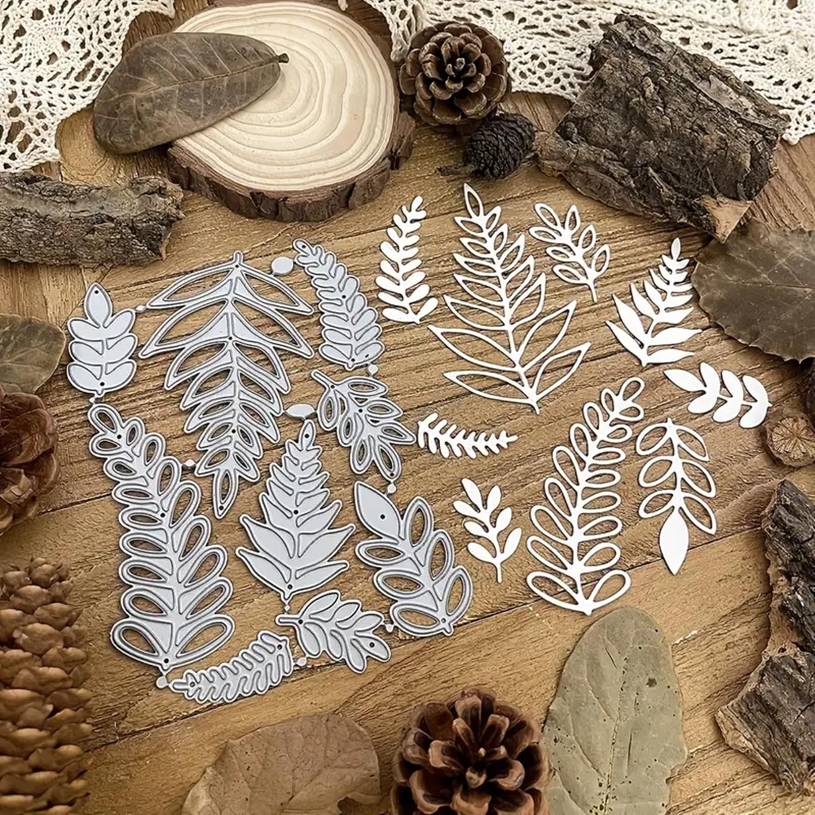 9 szt./zestaw metalowych wykrojników liści, różne liście, rośliny, kwiaty, wycinane szablony do samodzielnego scrapbookingu, albumu dekoracyjnego, wytłaczania papieru, tworzenia kart