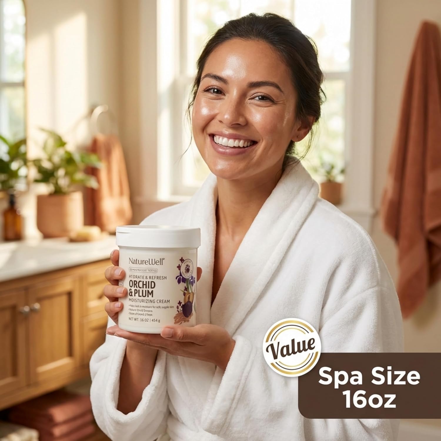 NATURE WELL Orchid & Plum Hydrate & Refresh Moisturizing Body Cream, Infused with Natural Oils & Extracts, Non-Greasy, Lightweight Texture, Helps Lock in Moisture for Soft, Silky, & Supple Skin,16 Oz - Image 7