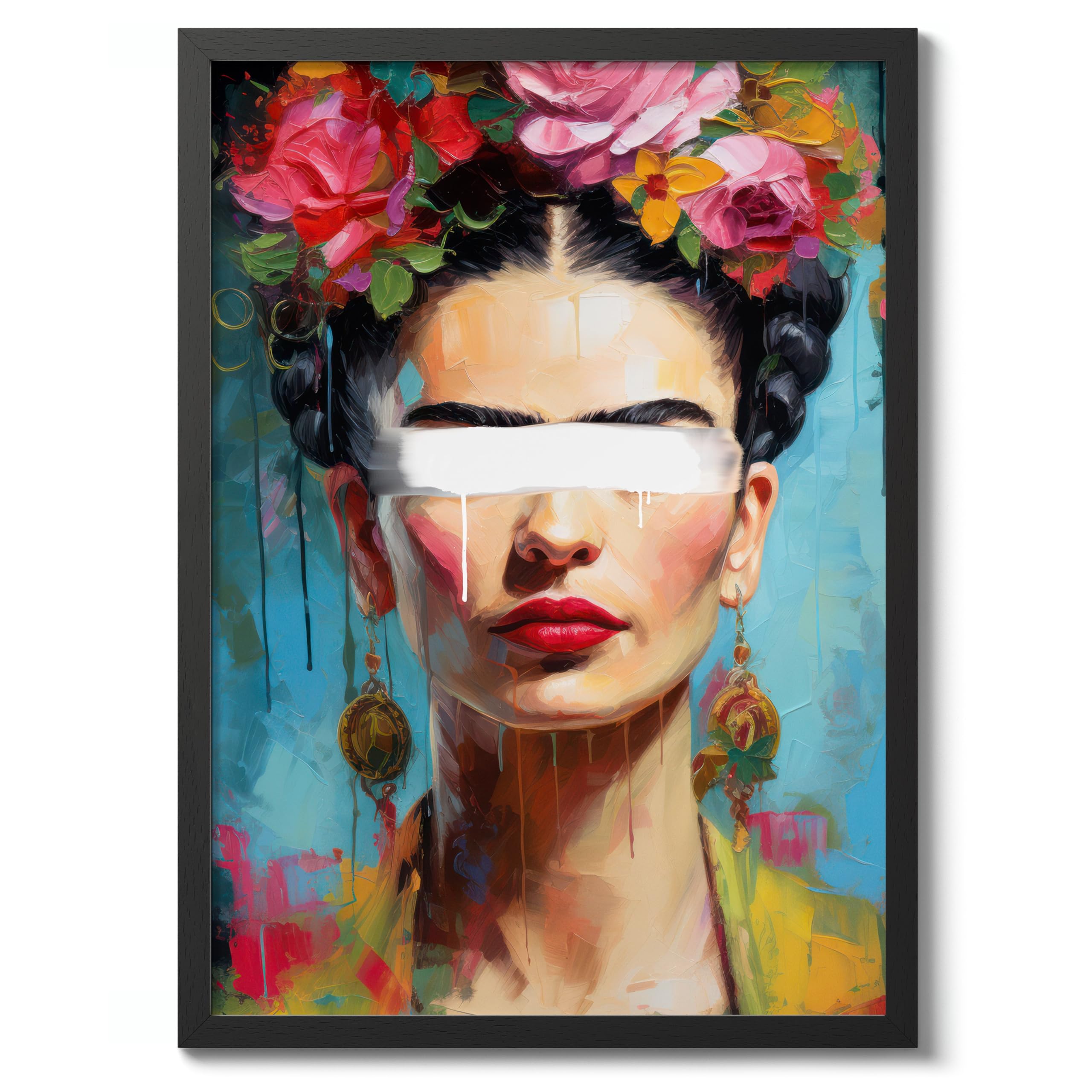 Frida by Frida Kahlo Poster, Classic Art Painting Print, Art Exhibition Neutral Wall Art, Vintage Minimalist Home Decor Picture, A5 (Black Frame) - 24.1x17.9cm