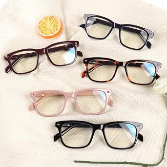 Kerecsen 5 Pack Reading Glasses Blue Light Blocking,Spring Hinge Readers for Women Men,Computer Readers