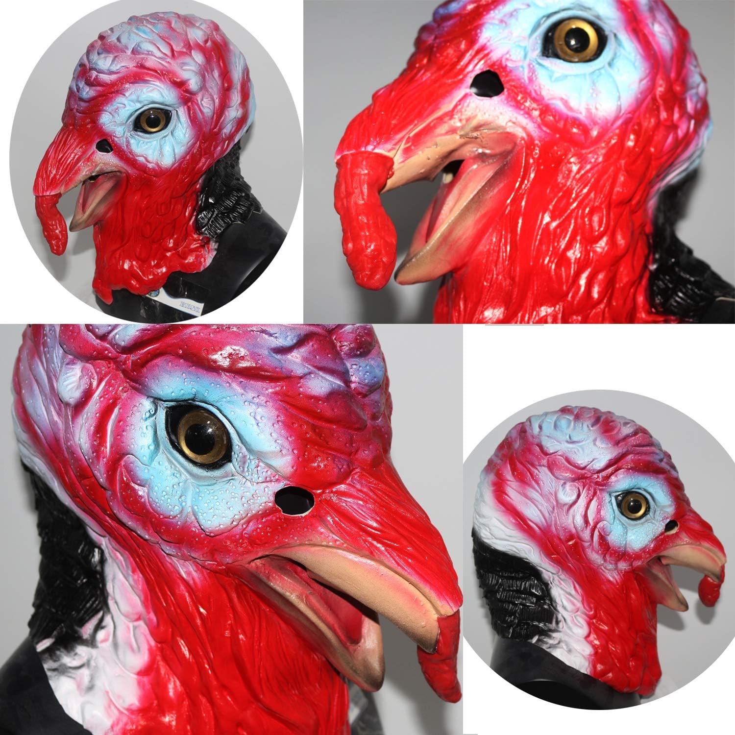Latex Animal Turkey Mask Full Head Rooster Chicken Costume Thanksgiving Christmas Party Fancy Dress Carnival Masks