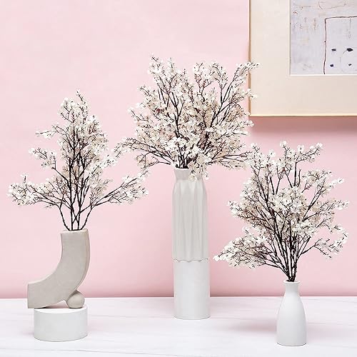 Miniatura 18 de 10 piezas de flores artificiales de aliento de bebé, flores artificiales de tacto real a granel, flores de seda para decoración del hogar, arreglo