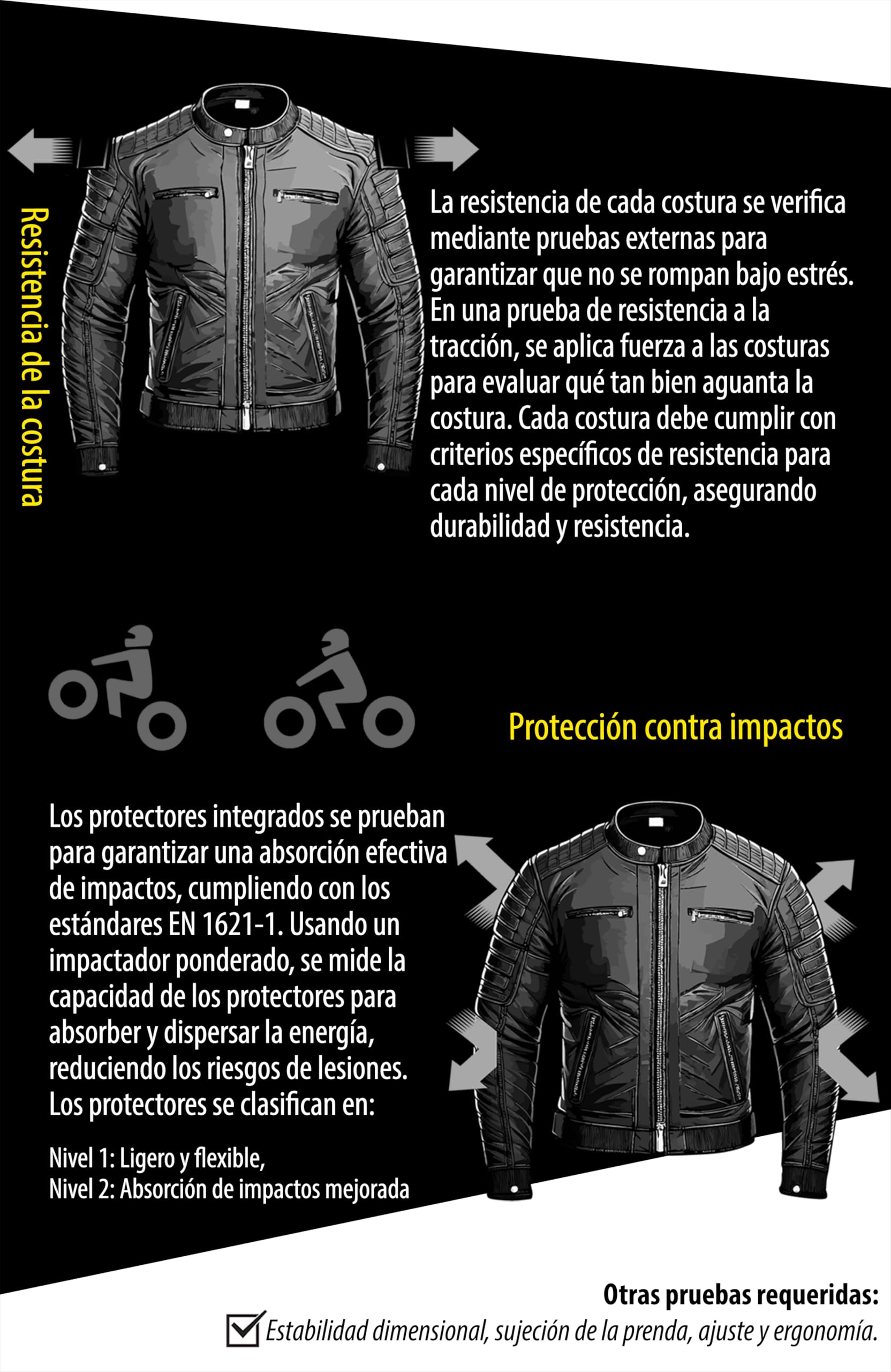 Texpeed Chaqueta de moto de cuero para hombre - Chaqueta de moto Touring con protección de armadura auténtica Biker CE (EN 1621-1) Diseño con costuras acolchadas - Marrón - M