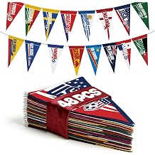 2026 World Cup Country Flag Pennants 48Pcs (10x23cm) Triangle Flags Polyester rope 15m - Soccer Nations Flags Bunting Pennant for Party Decorations for Tournaments, Garden, Streets &amp; Pub Bar