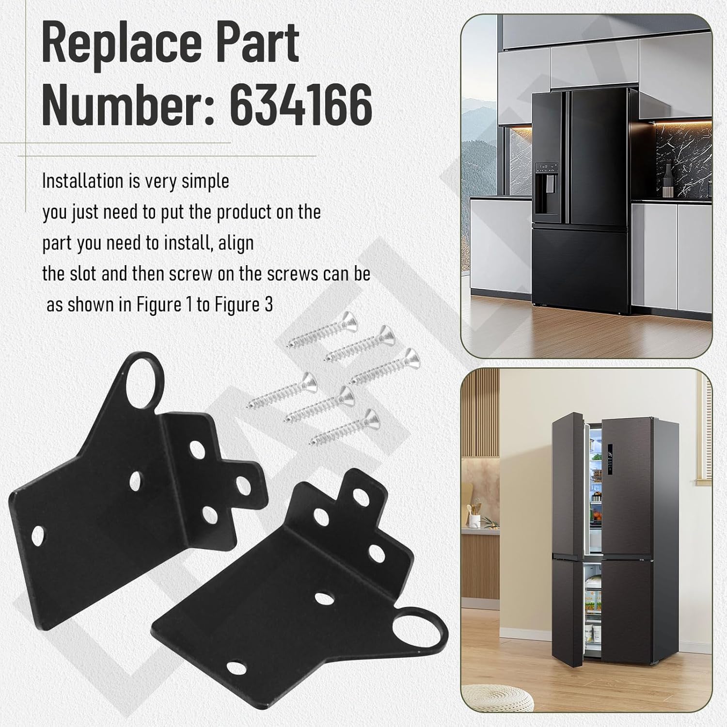 634166 Door Hinge Kit Compatible with Norcold Fits N6X N1095 N7X N7LX NALX NA7LX N8X NA8X NA8LX N8XRFT N8XRT N8XF N8VF Polar Series Refrigerator