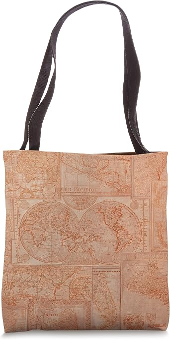 Old World Map Rustic Tote Bag