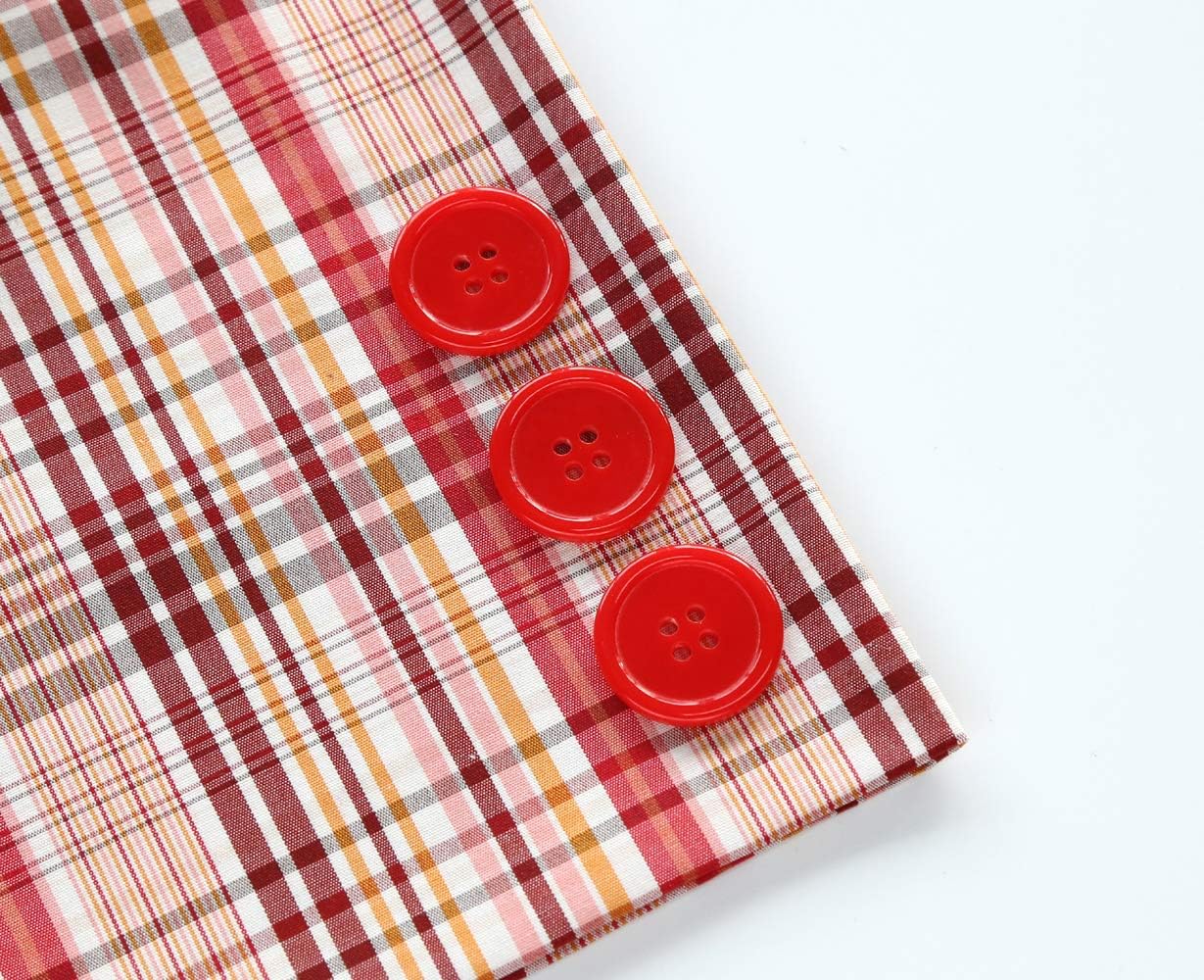 GANSSIA 1 Inch Red Color Buttons 25mm Sewing Flatback Button for Sewing or Crafting Pack of 50