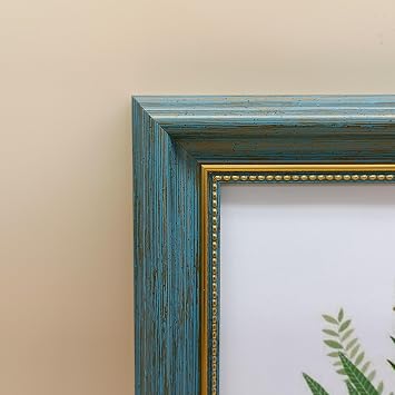 8x10 Blue Picture Frame for Wall or Tabletop Horizontal or Vertical