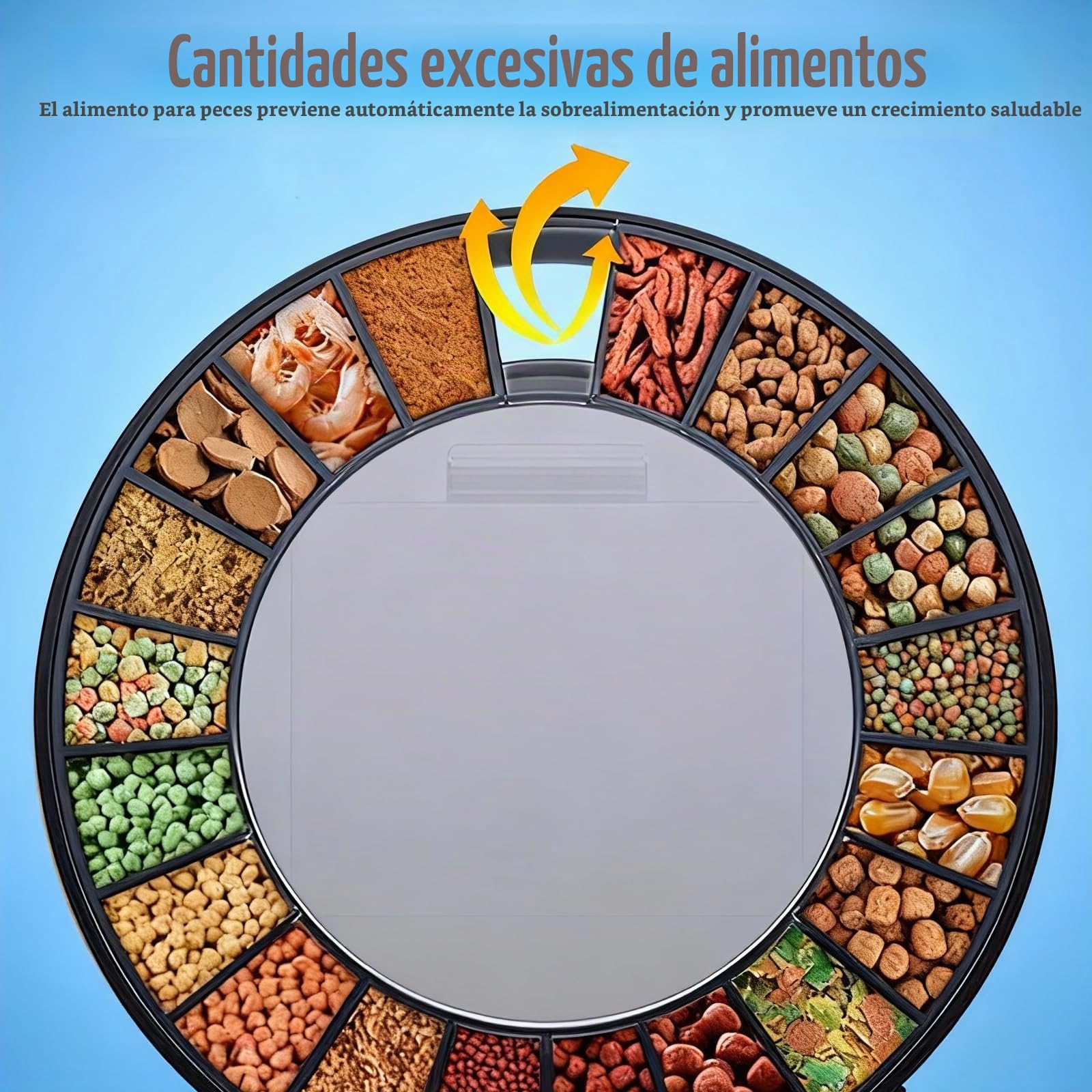 Comedero automático para acuario, comedero automático para peces, con temporizador, alimentador de peces ajustable para pellets y gránulos, funciona con pilas