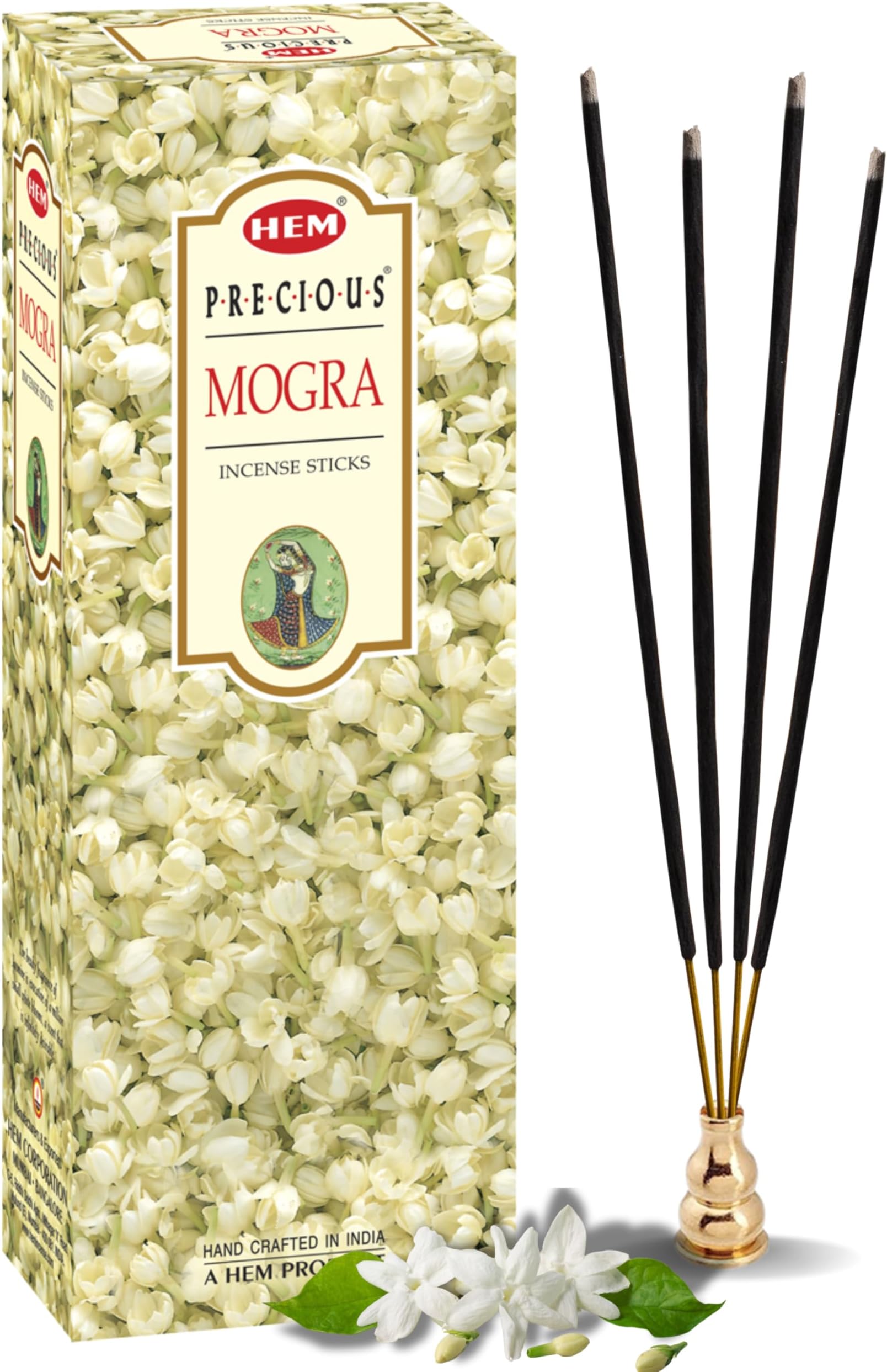 Hem Precious Mogra Incense Sticks (3.6" X 2.4" X 10", Black)