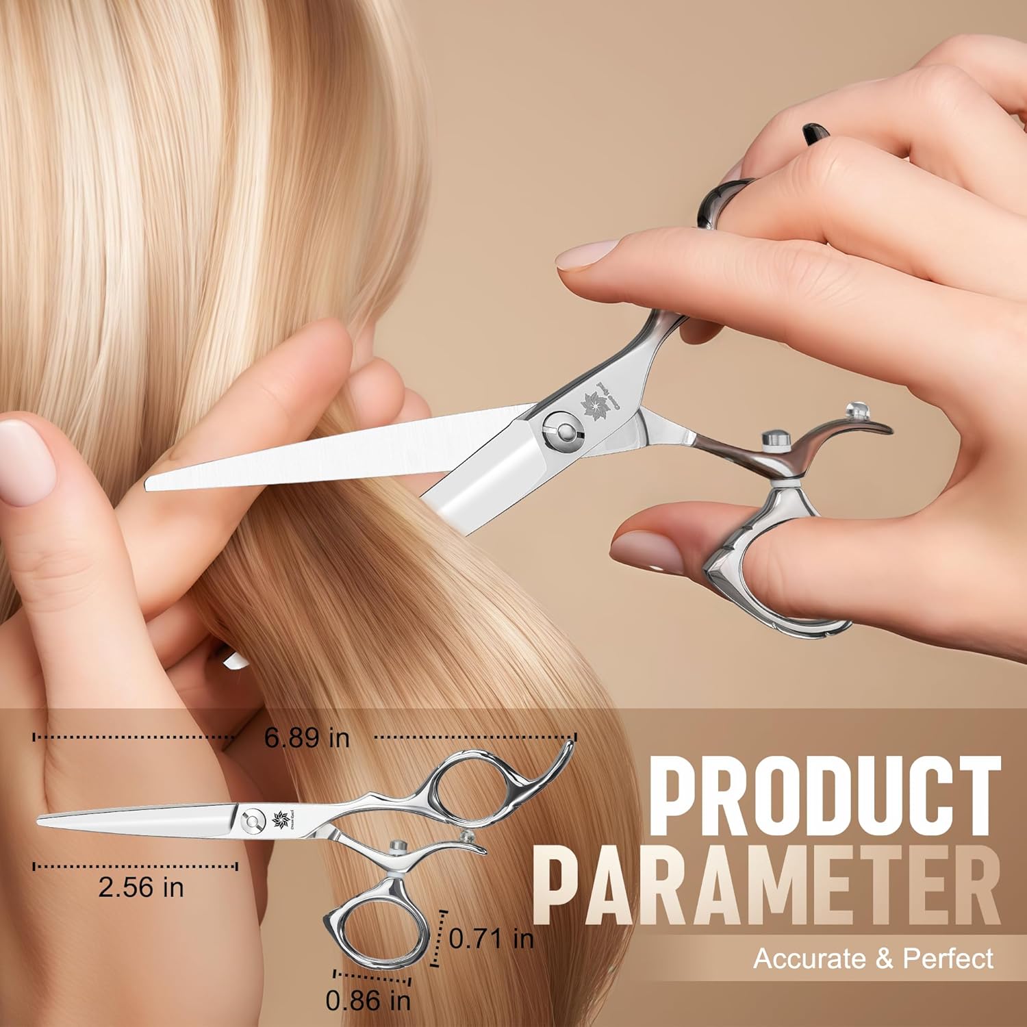 Dream Reach HIGH-END SERIES Japanese 440C Stainless 6.0" 360° Swivel Thumb Ring Professional Barber Razor Edge Hairdressing Straight Cutting Scissors