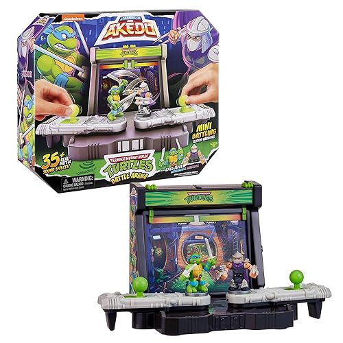 Leyendas de Akedo Teenage Mutant Ninja Turtles Battle Arena con más de 35 efectos de sonido de batalla y 2 exclusivos guerreros de batalla mini - Leonardo y Shredder