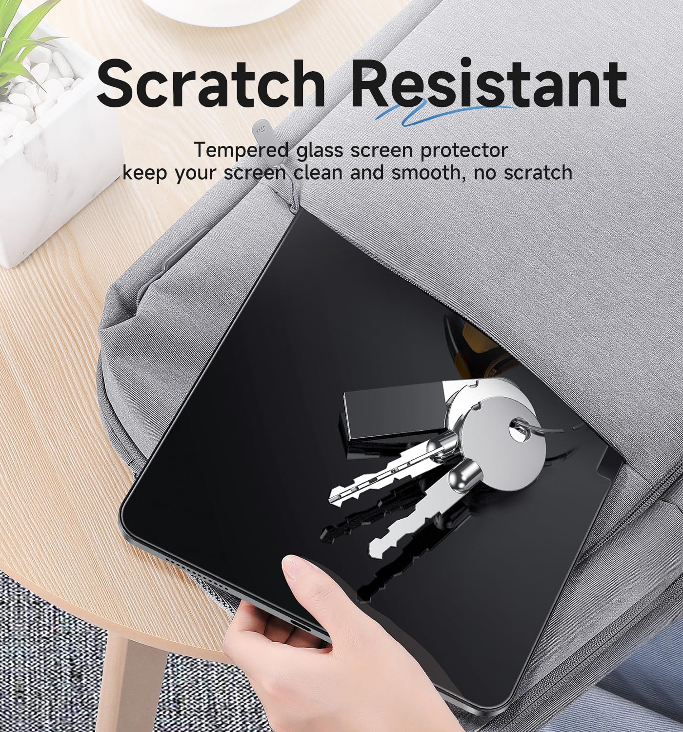 MAGIC JOHN for iPad Air 11 inch Screen Protector M2 [6th 2024] Tempered Glass, Auto Dust-Elimination, Bubble Free, HD Clear, Easy Installation,High Sensitivity