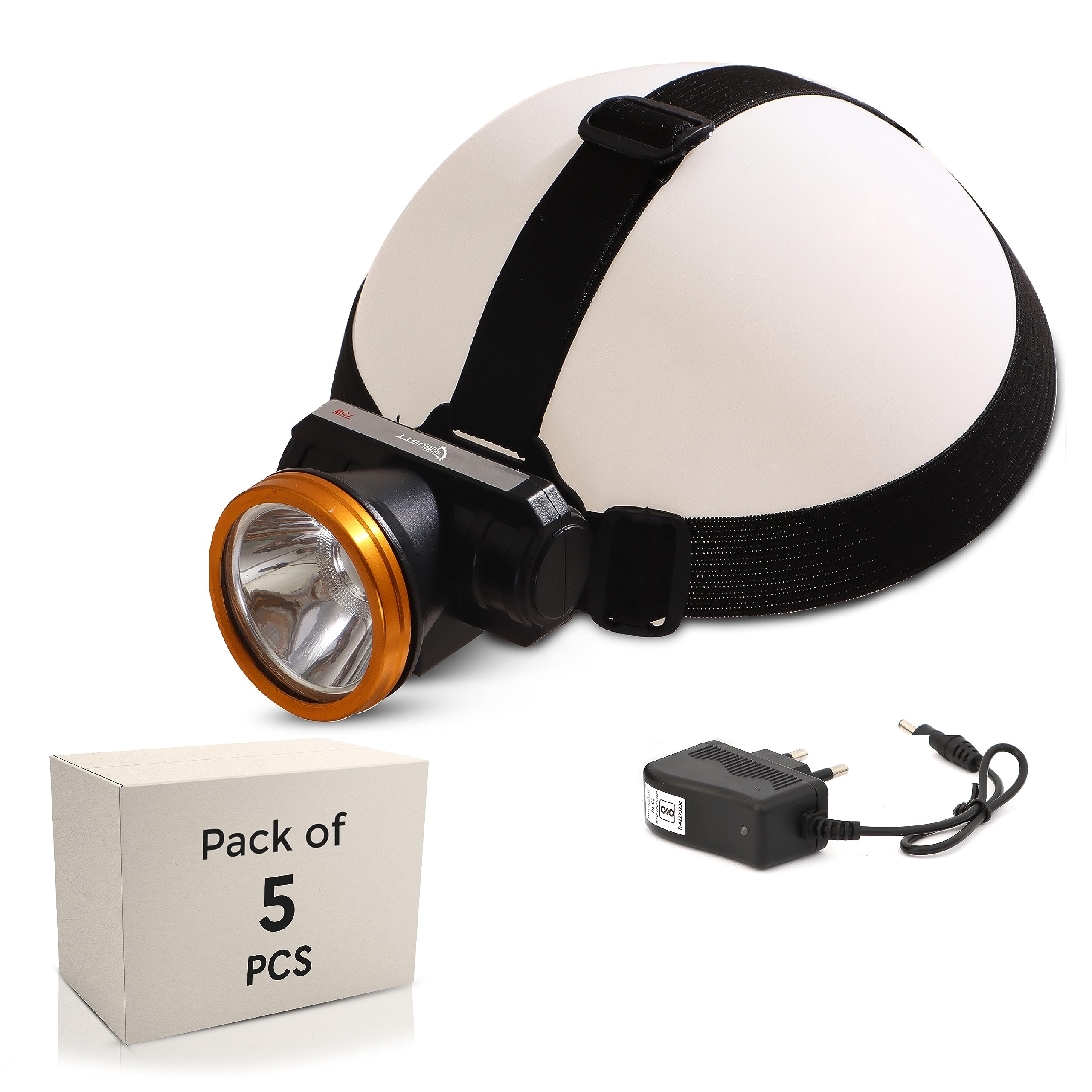 Robustt Rechargeable LED Head Light Torch 75W Waterproof & Adjustable Head Lamp for Camping, Trekking, Hiking, Running etc (Pack of 5)-image-36